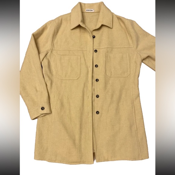 Vintage HIRSCH Jacket Wool Blend Women’s Beige Size 42 / US 12 - Picture 1 of 6